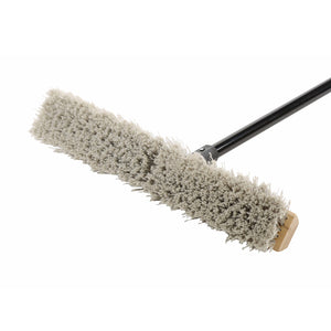 Side-Clipped Pathfinder Push Brooms natural wood block broom brush with grey brissels and black handle, Side-Clipped Pathfinder Soft Push Broom Head, SIZE, 18 Inch, FLOOR CLEANING, PUSH BROOMS, 4480