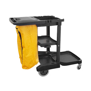 Carro de conserje Janitor'S Cart, SIZE, Large Heavy Duty Premium Frame With Lid, COLOR, Black, GENERAL CLEANING, CARTS, 3001P