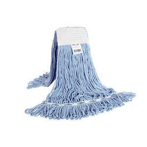 Vadrouille d'extrémité bouclée bleu humide à bande large Syn-Pro® 5 pouces mop synthetic blue looped thread strands 10 oz, Syn-Pro® Synthetic 5 Inch Wide Band Wet Blue Looped End Mop, SIZE, 10 Oz, FLOOR CLEANING, WET MOPS, 3048B