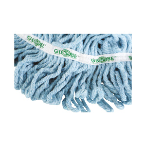 Vadrouille d'extrémité bouclée bleu humide à bande étroite Syn-Pro® mop synthetic blue looped thread strands close up, Syn-Pro® Synthetic Narrow Band Wet Blue Looped End Mop, SIZE, 16 Oz, FLOOR CLEANING, WET MOPS, Best Seller, 3090, 3012,3091,3092,3832