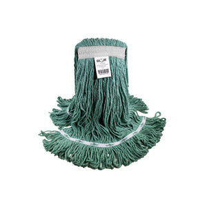 Vadrouille d'extrémité bouclée synthétique à bande étroite Syn-Pro® vert humide mop synthetic green looped thread strands, Syn-Pro® Synthetic Narrow Band Wet Green Looped End Mop, SIZE, 12 Oz, FLOOR CLEANING, WET MOPS, 3012G