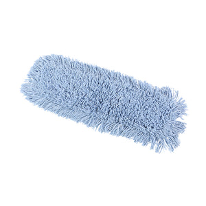 Tête de vadrouille à épousseter bleue Pro-Stat® blue static cling dust mop close up tie-on, Pro-Stat® Blue Tie-On Dust Mop Head, SIZE, 18 Inch X 5 Inch, FLOOR CLEANING, DUST MOPS, 3100, 3101,3102,3103,3110