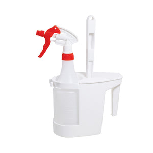 Caddy de cuencos white bathroom carrrier with built in compartments with side handle and trigger bottle, Bowl Caddy, WASHROOM CARE, CADDIES, 3009