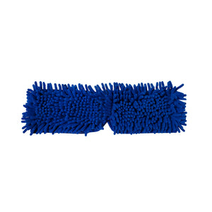 Vadrouille à rabat en microfibre humide/sèche avec manche en métal de 48 pouces flip mop chenille fingers blue, Microfiber 18 Inch Flat Finish Mop, MICROFIBER, FLOOR PADS, 3366